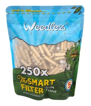 WEEDLEZ® Slim Trino 5mm CLASSIC Smart Filter Zellulose-Aktivkohlefilter 250er